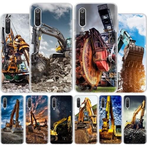 Excavating Machinery Bulldozer Man Cover Phone Case For Xiaomi Note 10 Mi 11 9 8 CC9 5X 6X 9T 10T A3 Poco X3 NFC F1 Pro Lite + C