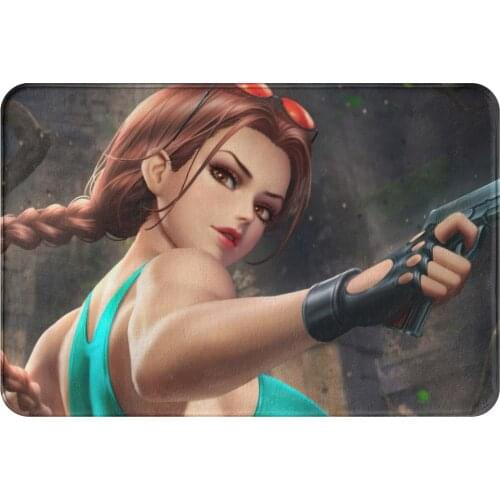 Tomb Raider Game Bedroom Mat Lara Croft Doormat Kitchen Carpet Entrance Door Rug Home Decor