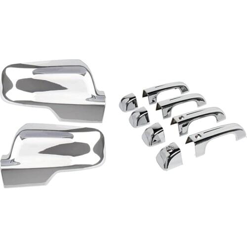 Rearview Mirror Cover for Dodge Ram 1500 2019-2021 Accessories Door Handle Cover Decor Trim with Smart Keyhole Silver