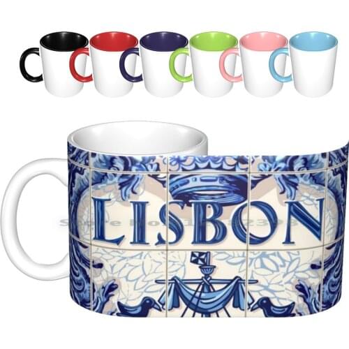 Portugal Lisbon Lisboa Azulejo Azulejos Tiles Ceramic Mugs Coffee Cups Milk Tea Mug Portugal Lisbon Lisboa Azulejo Azulejos
