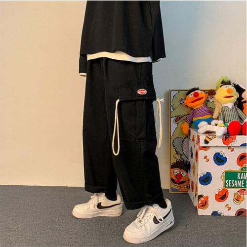 Male Hip Hop Khaki Joggers Pants Men Spring Baggy Harem Pants 2021 Mens Vintage Streetwear Big Pocket Cargo Pants