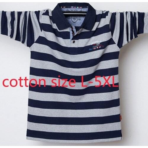 New Arrival Cotton Large Fashion Polo Striped Oversize Loose Men Casual Print Knitted Plus Size L XL 2XL 3XL 4XL 5XL