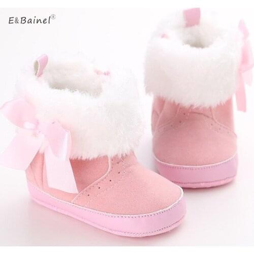 E&Bainel Super Warm Infant Soft Bottom Snow Boots Fur Baby Girls Shoes Baby Prewalker Boots Booties Baby Moccasins