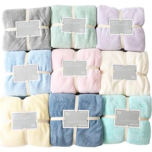 Solid Color Large Bath Towel Beach Swimming Quick-drying For Adults High Absorbent Hair Dry Towel 150*75cm