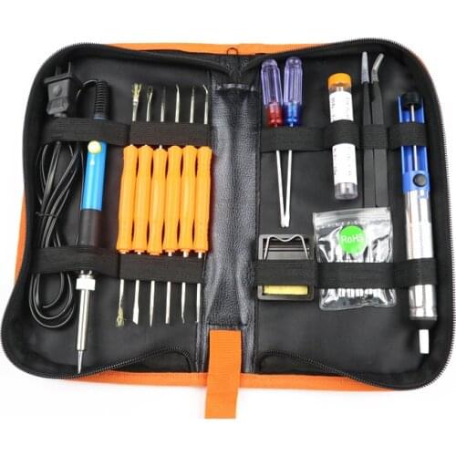 Soldering Iron 60W Adjustable Temperature Electric Solder Iron Kits 110V / 220V Desoldering Pump Tin Wire Pliers Welding Tools
