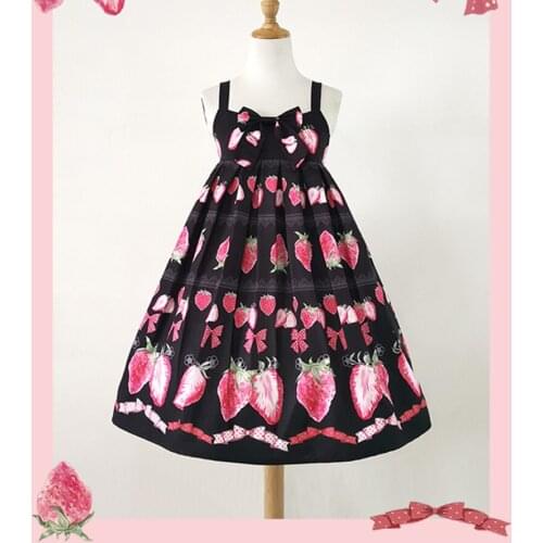 Lolita Dress Sweet Strawberry Empire Lolita JSK Dress With Bow