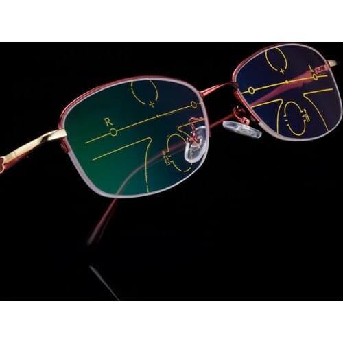 Progressive Multifocal Womens Ultra Light Prescription glasses Including lens Half-frame glasses prescription progressive 517