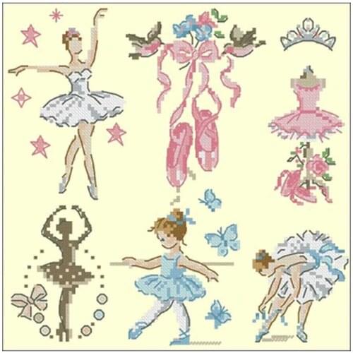 Girl dancing ballet patterns Counted Cross Stitch 11CT 14CT DIY Chinese Cross Stitch Kits Embroidery Needlework Sets