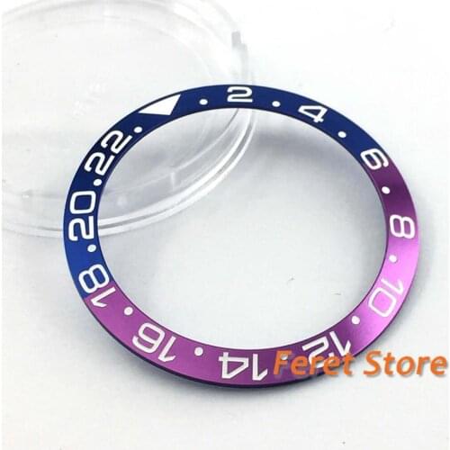 High Quality Watch Bezel 38mm Blue Violet Titanium Watch Bezel Insert For 40mm Parnis Automatic Watch p245