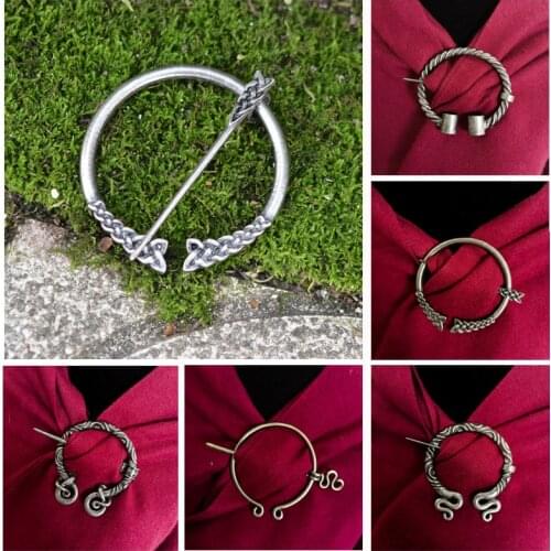 High Quality 11 Styles 3 Color Vintage Viking Pin Medieval Nordic Brooch Accessories Belt Scarf Buckle Coat Cloak Pins Jewelry