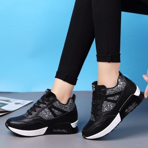 2020 Women Sneakers Spring Autumn Breathable Womens Shoe Wedges Light Soft Black Running Shoes