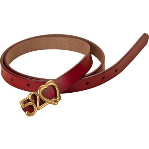 Smooth Buckle Women Genuine Leather Belts Newest Design Fashion Loving Heart Ladies Waist Belt Female Jeans Dress Waistband