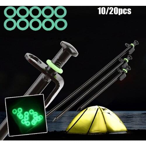 10/20Pcs Silicone Luminous Tent Ring Camping Fluorescent O-shaped Fishing Rod Multi-functional Night Light Outdoor Accessories