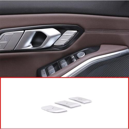 3 Pcs Seat Silver Adjust Memory Panel Buttons Decoration Covers Trim For BMW G20 G28 3 Series 2019-2020 Interior Accessories