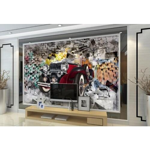 3D wallpaper Three-dimensional background car Living room bedroom hotel 3d wall murals wallpaper customize wallpaper roll size