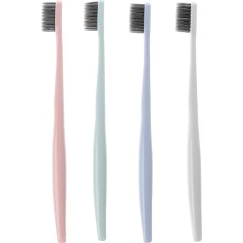 4 Pcs/ Set Bamboo Charcoal Nano Ultra Soft Oral Hygiene Toothbrush Solid Color