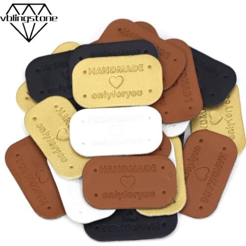 50Pcs Handmade Label “Hand Made Only For You” Tags Clothing Labels Knitting Leather Tag On The Hat/Scarf/Gift Sewing Accessories