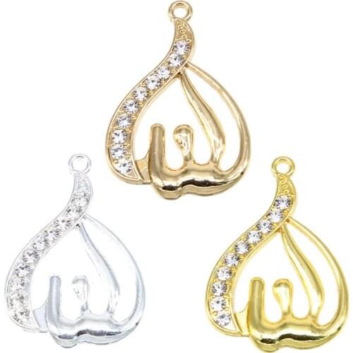 6pcs New Gold/KC Golden Arabian Islamic God Allah Pendant Necklace Muslim Womens Glamour Jewelry