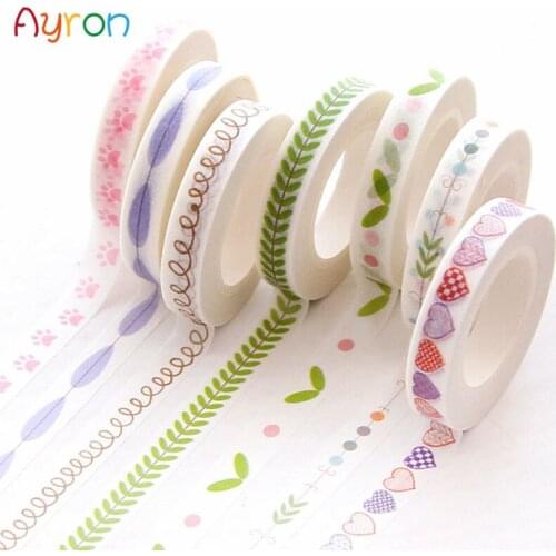 7mm X 10m Detail section line Masking Washi Tape Fresh narrow edge Decorative Adhesive Tape Decor Sticker Label Stationery