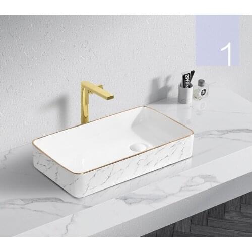 Side Drainer Above Counter Basin Balcony Vanity Sink Set Rectangular Bathroom Sink Cabinet White Wash Basin 211-1