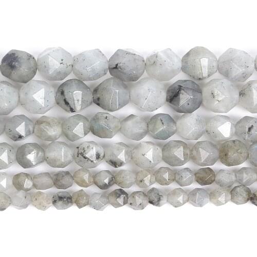 Big Faceted Natural Stone Beads Labradorite Round Loose Beads For Jewelry Making DIY Bracelets Earrings Accessories 6/8/10MM