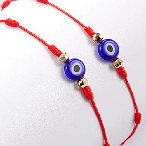 Evil Eye Bracelet Anklet Red Line Hand Turtle Pendant Adjustable Braided Bracelet Anklet Jewelry Unisex