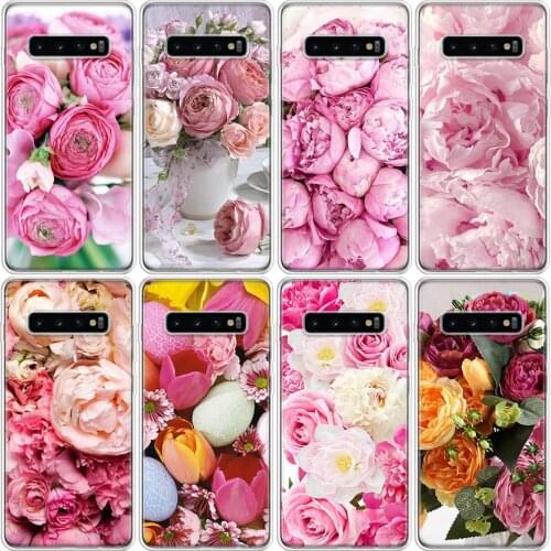 Elegant Pink Purple Phone Case For Samsung Galaxy S7 S8 S9 S10 S10E S20 S21 FE Note 8 9 10 20 Ultra J4 J6 J8 Plus Lite Cover