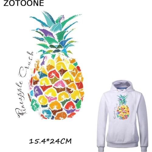ZOTOONE Colorful Pineapple Iron Patches for Clothing T-shirt Dresses DIY Accessory Decoration A-level Washable Heat Transfer C