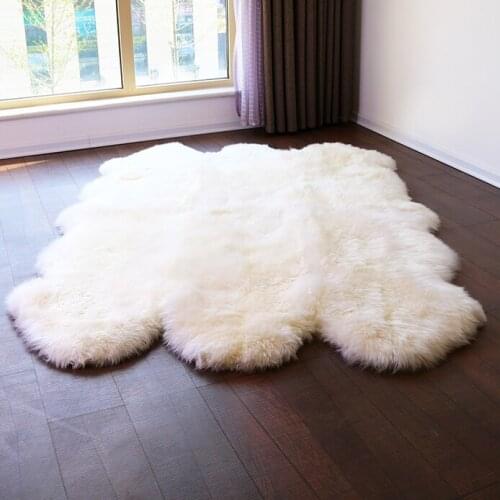 CX-D-112A Australian Sheepskin Hairy Carpet for Living Room Bedroom Rugs Skin Fur Plain Fluffy Area Rugs Fur Mat