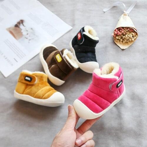 Childrens Snow Boots Winter Girls Warm Cotton Shoes Baby Non-slip Boots Infant Girl Shoes Baby Walking Shoes