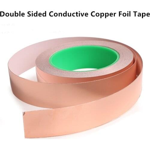 3~10mm *20M Double Sided Conduct Copper Foil Tape Mask Electromagnetic Shielding double side conductive copper foil tape