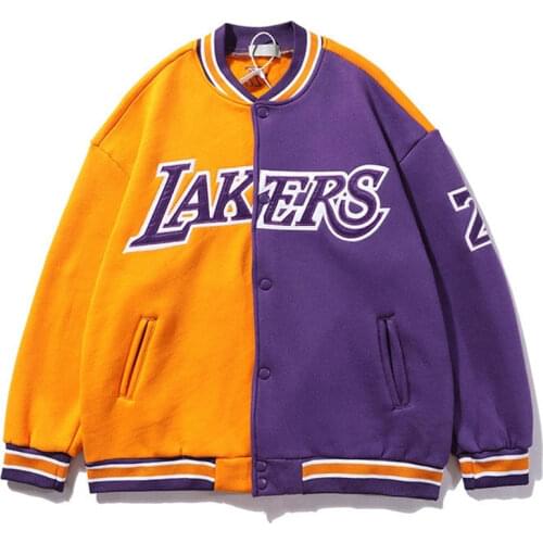 ERENEJIAN Mens Fashion Basketball Varsity Baseball Jacket Sportswear Letterman Outerwear Loose Fit Tops Bomber Coat Embroidery