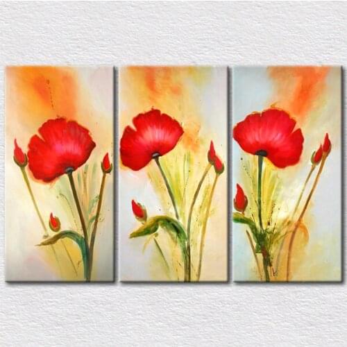 Good price Colorful Canvas prints abstract Decorative flowers with 3 pieces for home sofa wall decor free shipping 3pcs