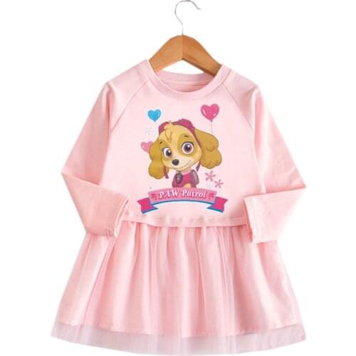 Paw Patrol Girl Dress Summer Kids Clothes Princess Print Dresses Cosplay Costume Party Birthday Children Clothing