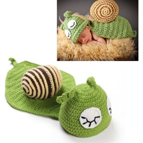Hot Sale Baby Snail Photography Prop Newborn Girls Boys Birthday Party Knit Costume Kit Sep6-B