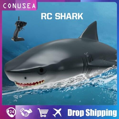 RC Shark boat Waterproof PVC Boats simulated shark Radio-controlled Remote Control Racing Ship for Kids boy