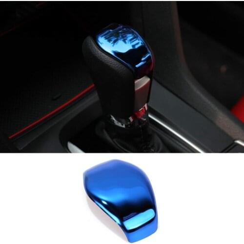 Automatic Transmission Gear Knob Cover Sticker Sequins Decorative for 10Th Gen Honda Civic 2019 2018 2017 2016, Blue