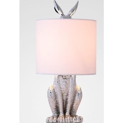 Nordic Masked Rabbit Table Lamps Retro Industrial Resin Desk Lamps for Bedroom Bedside Study Restaurant Decoration Led Lights