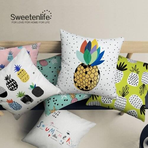 Sweetenlife Modern style Home Decor Pillow Cushion Covers For Sofa Pineapple Decorative Pillows Cover 50*50CM Throw Pillow Cases