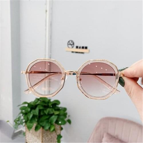 Irregular Round Sunglasses Kids Cute Gradient Pink Sun Glasses Girls Children Beach Shades Sunglass