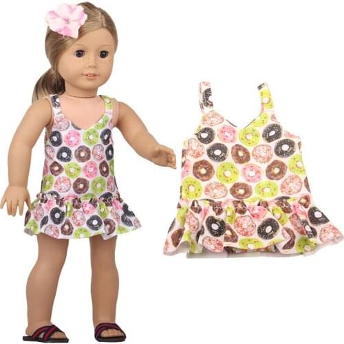 New Pattern Fashion Printed Dress Fit 18 Inch American 43cm Baby Doll Clothes Accessories,Girls Toys