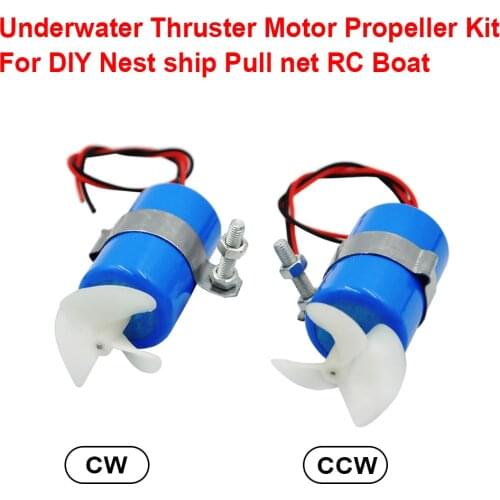 RC boat Motor 7.4V 16800RPM Underwater Thruster Motor 3-blades Propeller Kit for DIY ROV Robot Model Boat Submarine Parts