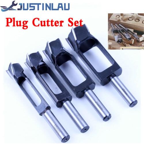 JUSTINLAU Straight And Round Wood Plug Hole Cutter Plug Cutting Drill Take Steel Knife Log Tenon Cork Woodworking Drilling Tool