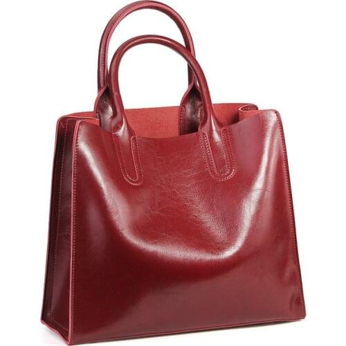 Real Leather Handbags Ladies Genuine Leather Tote Hand Bags Female Designer Shopper Shoulder Bags For Women 2021