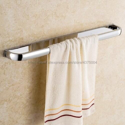 Towel Bars Single Rail Polished Chrome Towel Holder Bath Shelf Towel Hanger Wall Mounted Bathroom Accessories Nba833