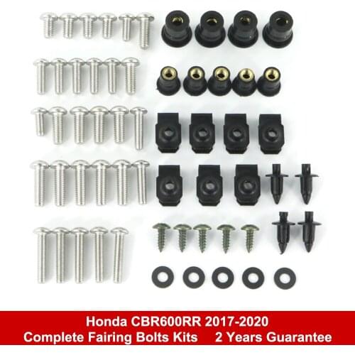 Fit For Honda CBR600RR 2017 2018 2019 2020 Complete Full Fairing Bolts Kit Fairing Clips Speed Nuts Screws Stainless Steel