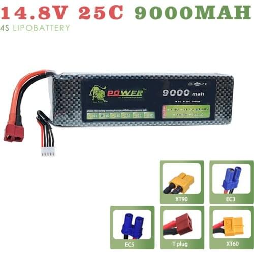 High Quality LiPo Battery 4S 9000mAh 11.1v 25C Lion Power for RC Helicopter RC Car Boat Quadcopter Remote Control Toys Parts