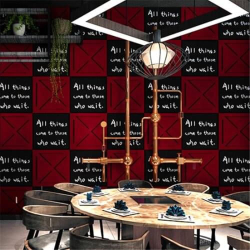 Wellyu Retro nostalgic industrial wind internet cafe English alphabet wallpaper barbecue barber shop background wallpaper
