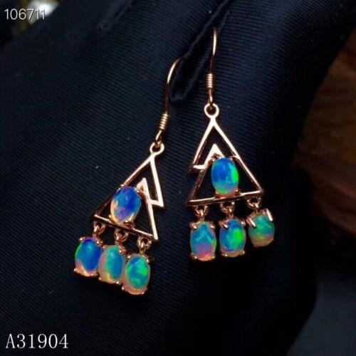 KJJEAXCMY boutique jewelry 925 sterling silver inlaid natural Opal jewel female luxury earrings support detection