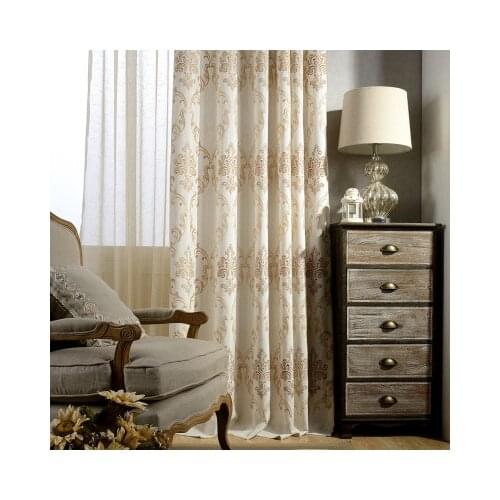 Curtains for Living Dining Room Bedroom Yage Cotton Embroidery Curtain Fabric Simple Cotton European American Pastoral curtains